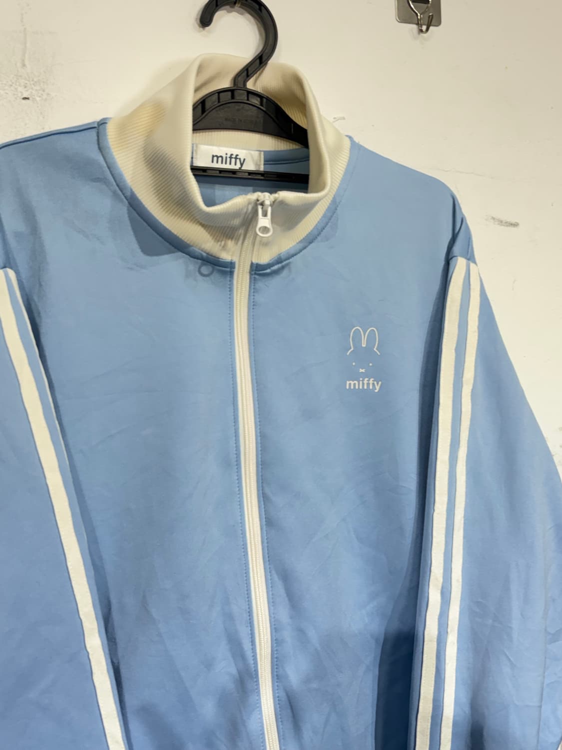 JPN 일본 빈티지 miffy 화이트 스카이 블루 소라색 져지 M 상품이미지9