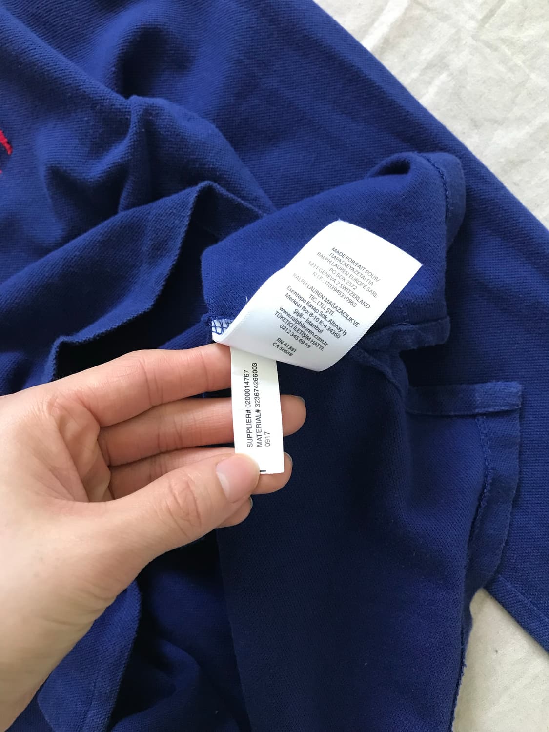 폴로 랄프로렌 빅포니로고 블루 카라티 상품이미지10