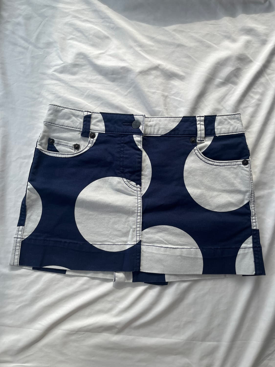 비비안 웨스트우드 땡땡이 물방울 도트 리본 오알비 자수 미니 스커트 치마 상품이미지4