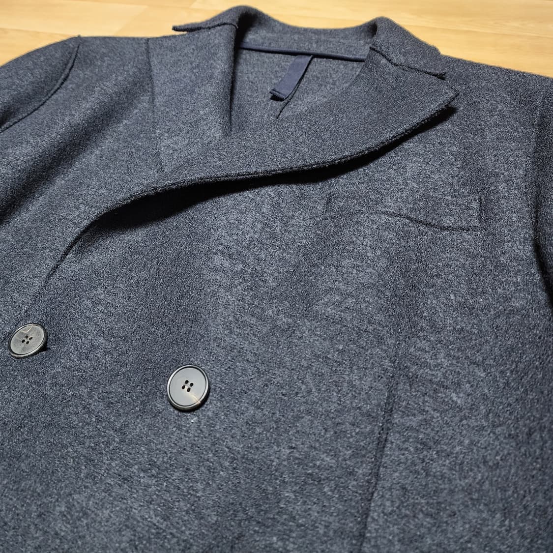 [50] 해리스 워프 런던 / 더블 박시 코트 차콜 그레이 상품이미지4