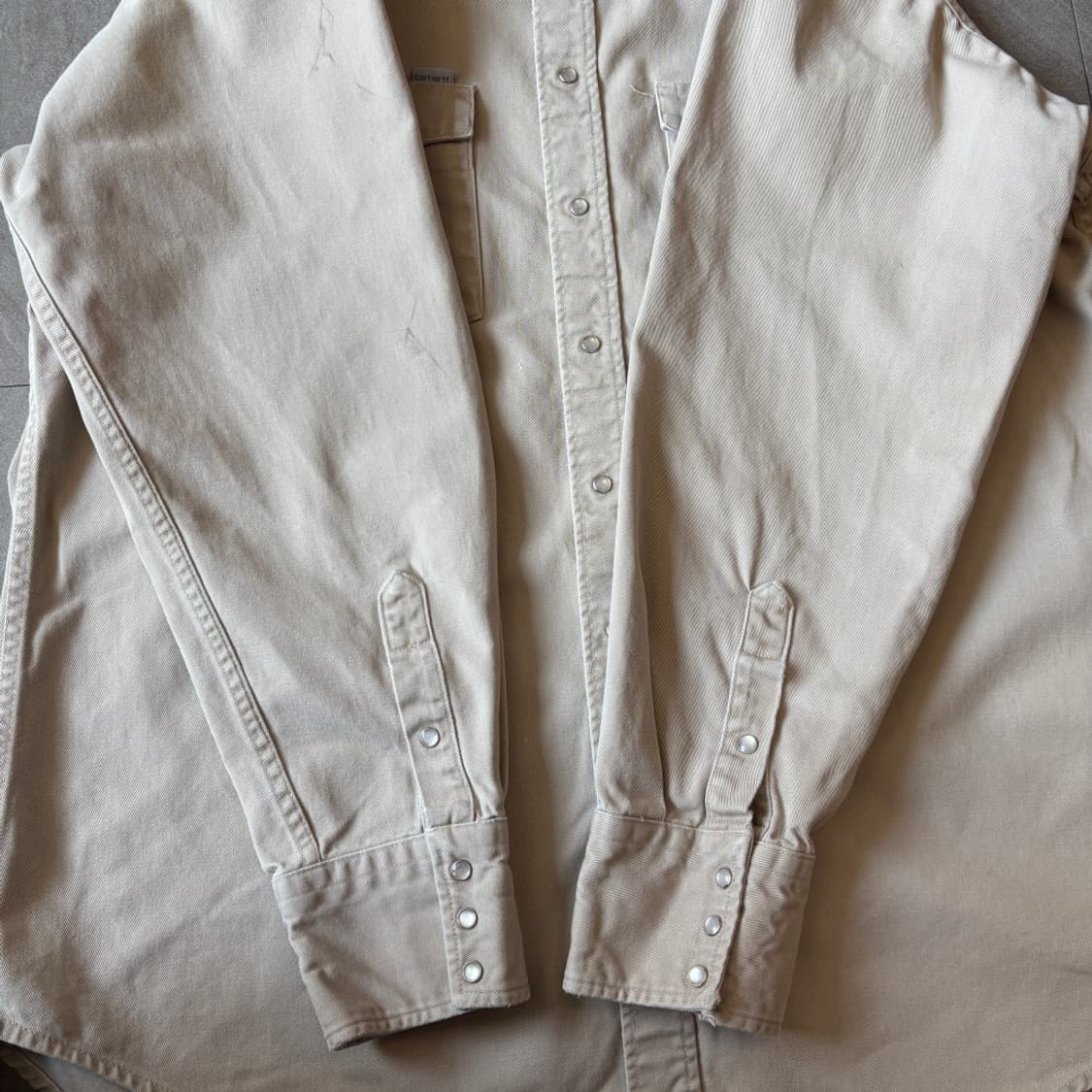 90년대 생산 칼하트 오리지널 베이지 웨스턴 셔츠  상품이미지6