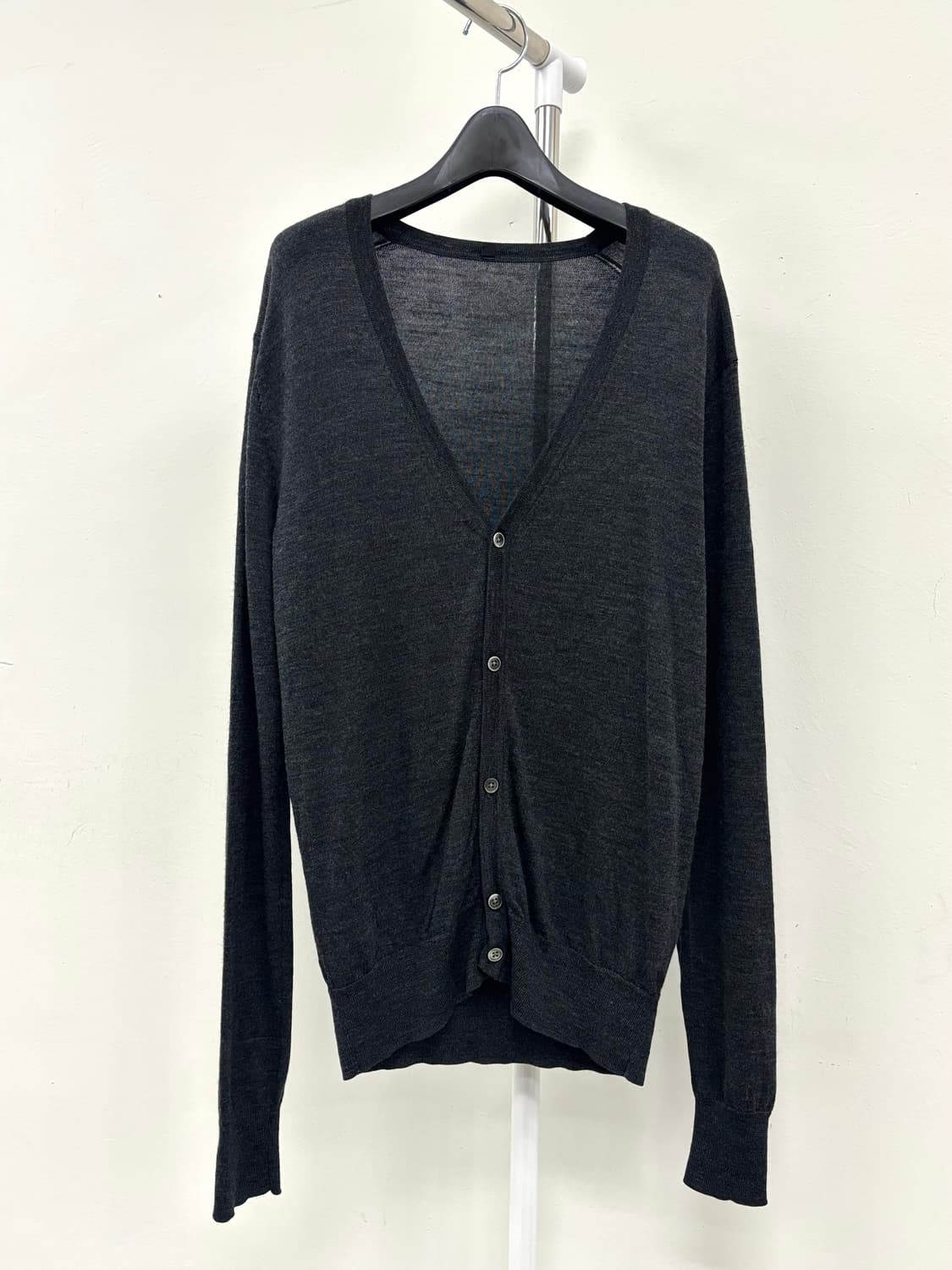 빈티지 차콜 울 실크 가디건 상품이미지6