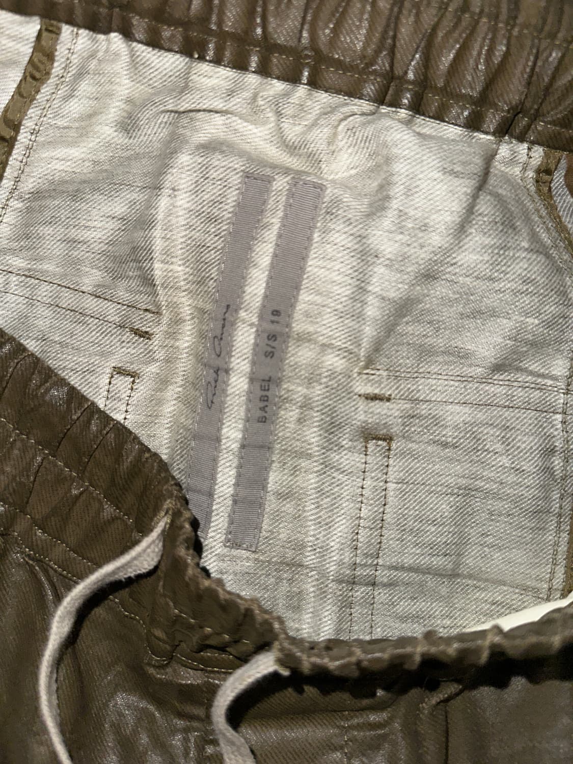 릭오웬스 왁스드 린넨 카고 팬츠 (50) 상품이미지5