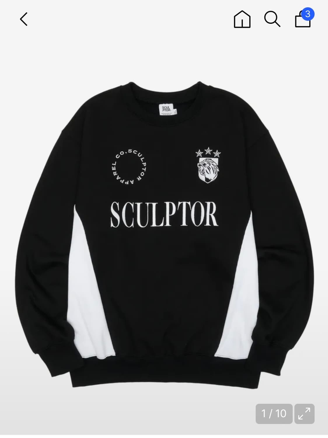 Sports Color Block Sweatshirt Black mtm 상품이미지5