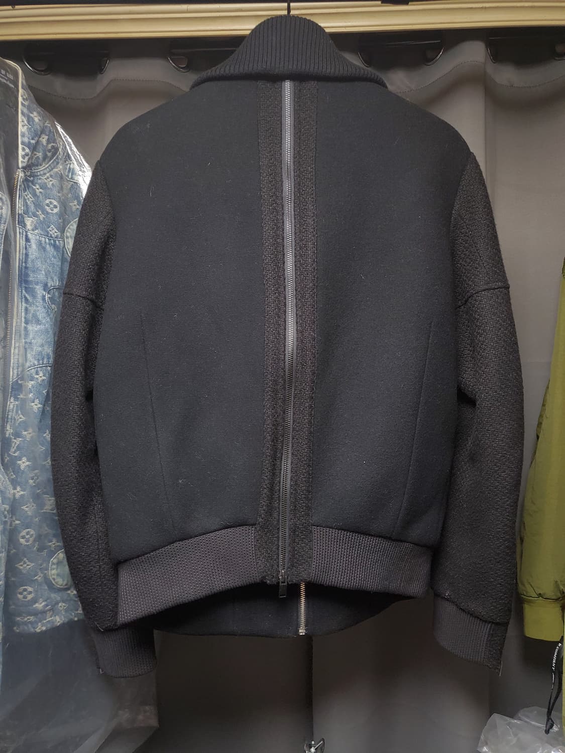 시스템옴므 앞뒤 집업 블루종 트위드 자켓 상품이미지3