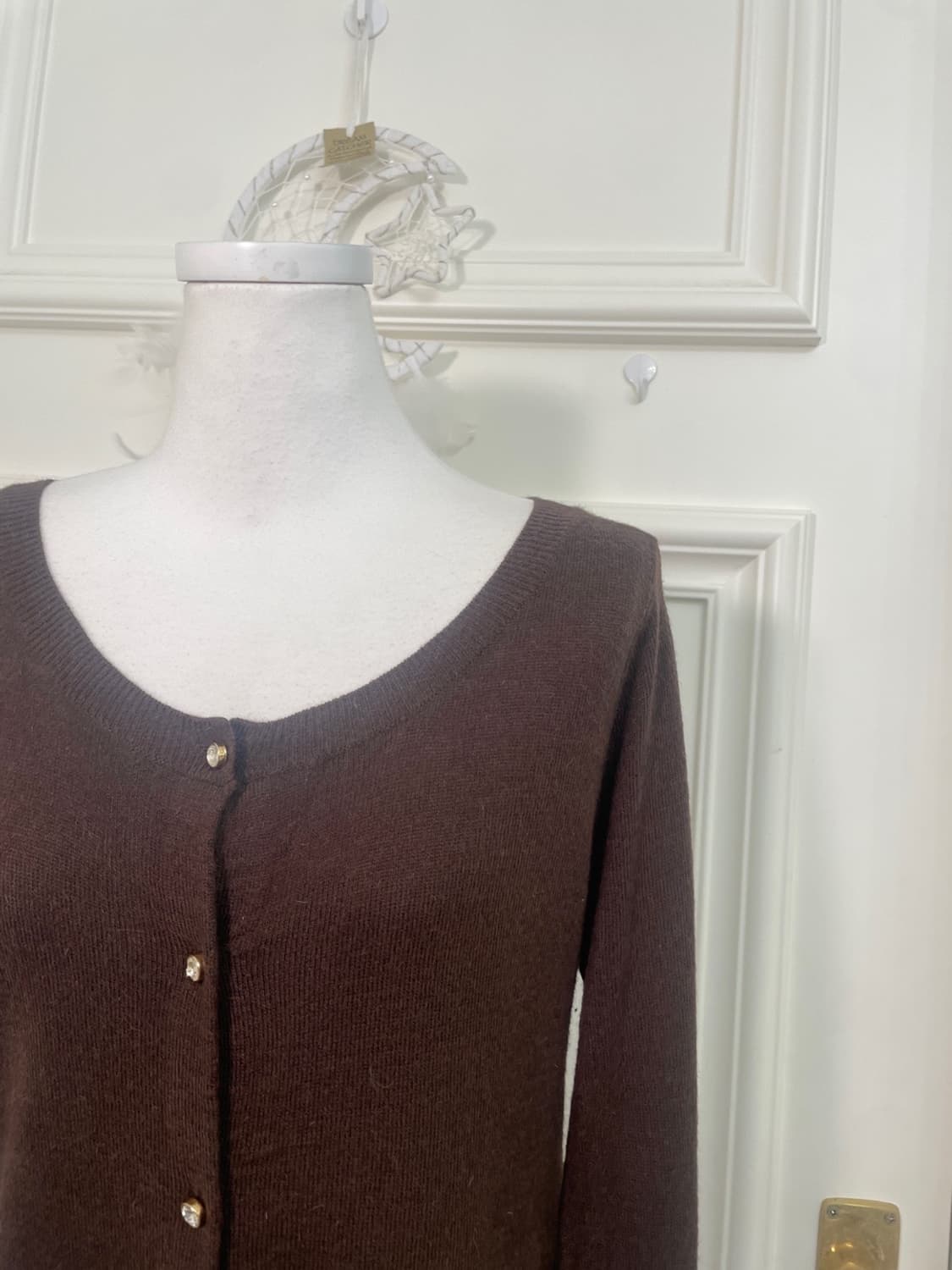 chocobrown crystal button basic cardigan 상품이미지6