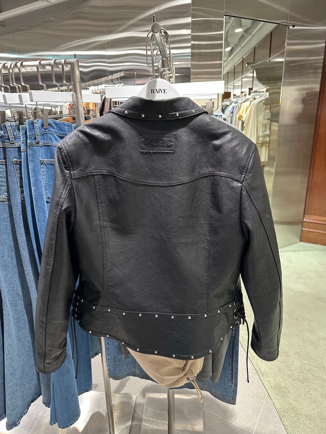 세릭 스터드 레더 자켓 블랙 상품이미지6