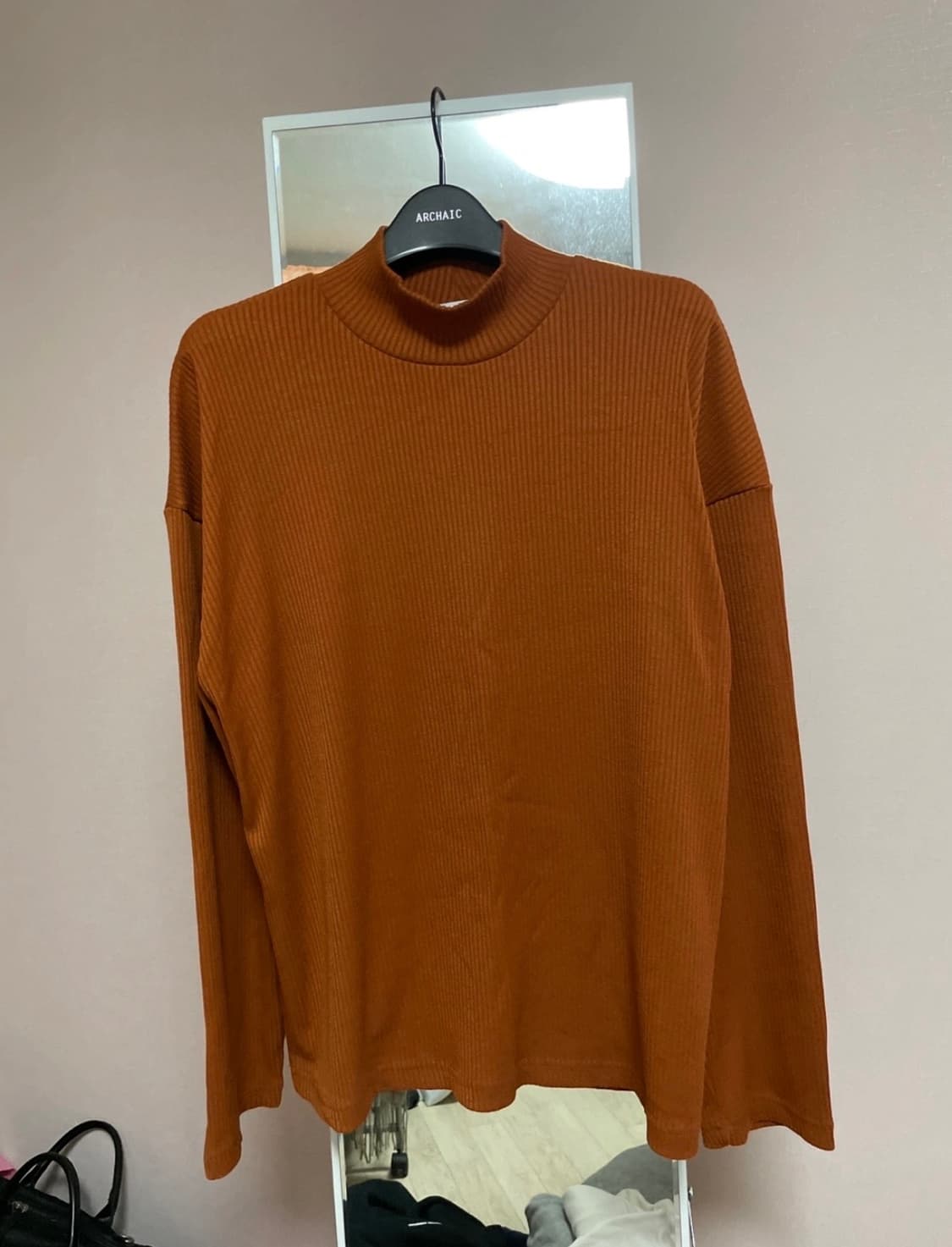 브라운 골지 티셔츠 (F) 상품이미지1