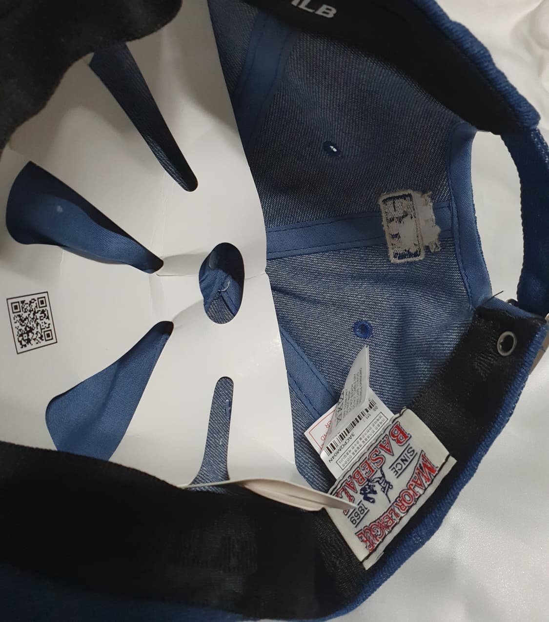 블루 크림베이지  데님 엠엘비 볼캡 모자  상품이미지8