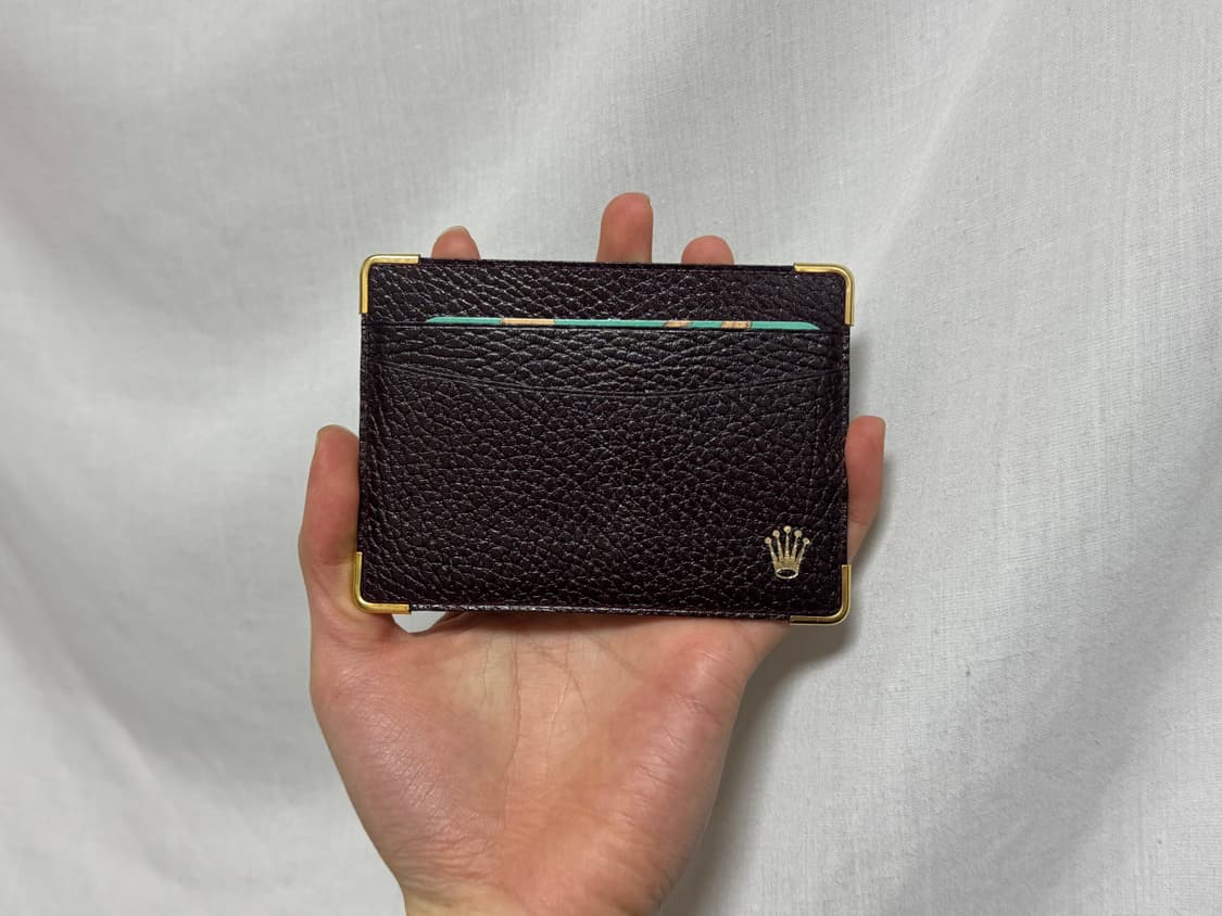 롤렉스 빈티지 가죽 카드지갑 브라운 금장 상품이미지1