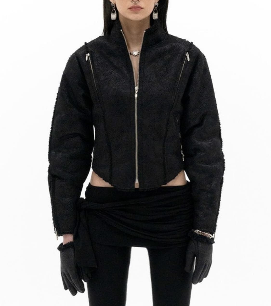 604service 무스탕 자켓 블랙 S 상품이미지1