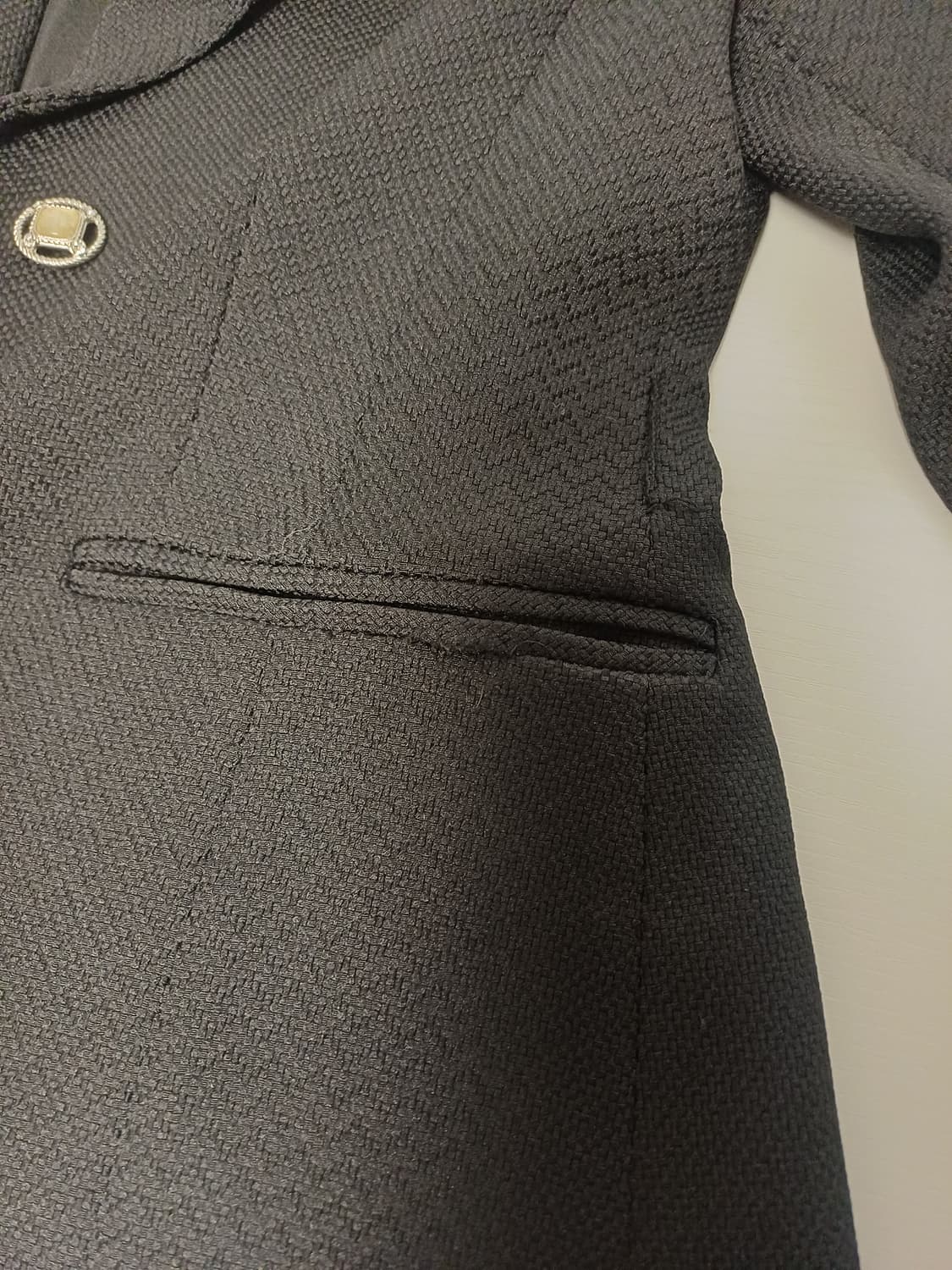 에고이스트 셔링 소매 슬림 자켓 EL1WJ263 [66/블랙] 상품이미지8