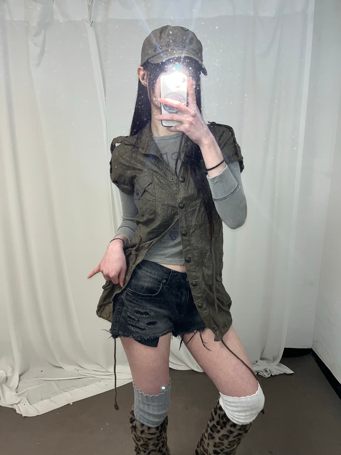  00‘s 브라운 글리터 원피스 상품이미지1