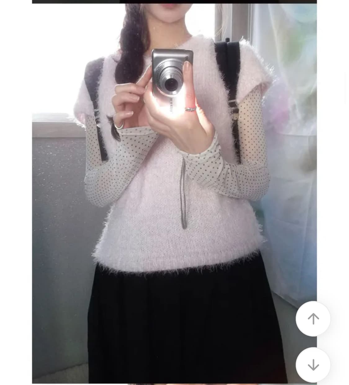 에이블리 오무트 캔디 부클 니트+레이어드 도트티 상품이미지1