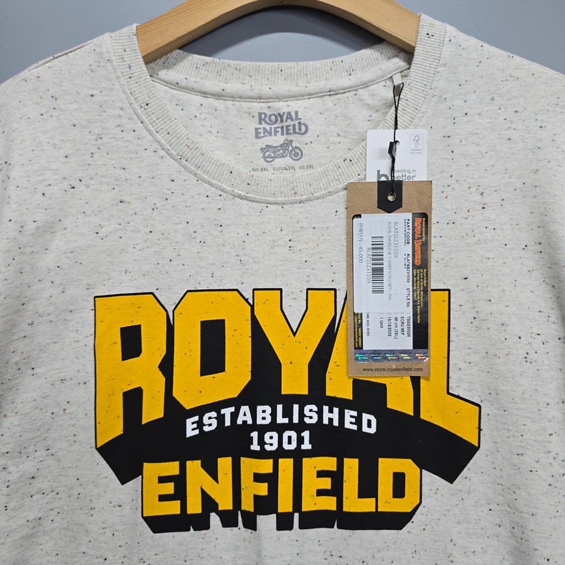 새제품) 로얄엔필드(ROYAL ENFIELD) 로고 반팔 티셔츠 3XL 상품이미지2