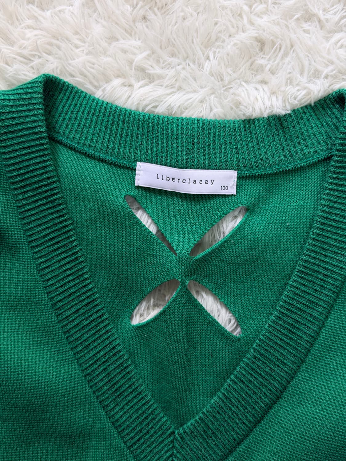 liberclassy 그린 컷아웃 니트 조끼 100 상품이미지3