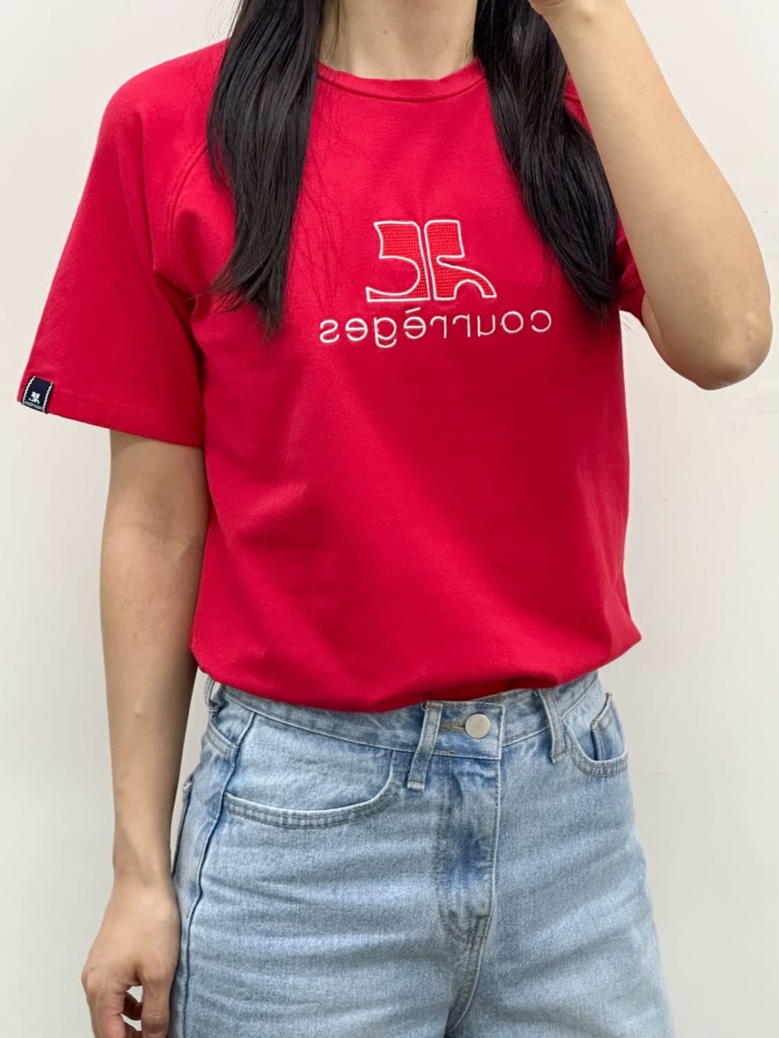 courreges / 꾸레쥬 레드 빅 로고 반팔 티셔츠  상품이미지8