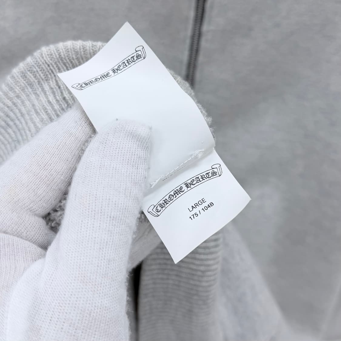 [S급/L] 크롬하츠 캐시미어 후드집업 자켓 그레이 상품이미지10