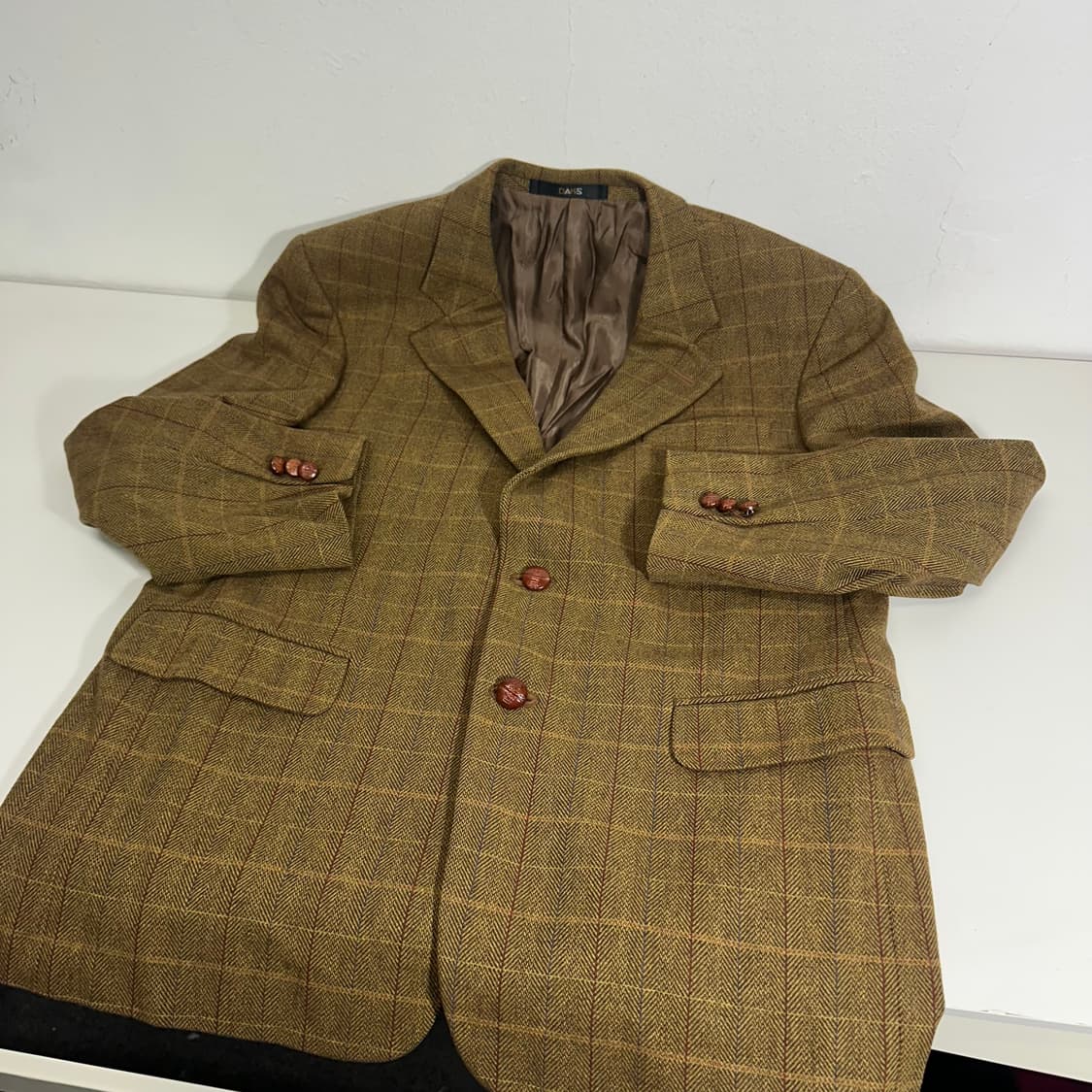 L 닥스 콩단추포인트 체크 울 블레이져 상품이미지5