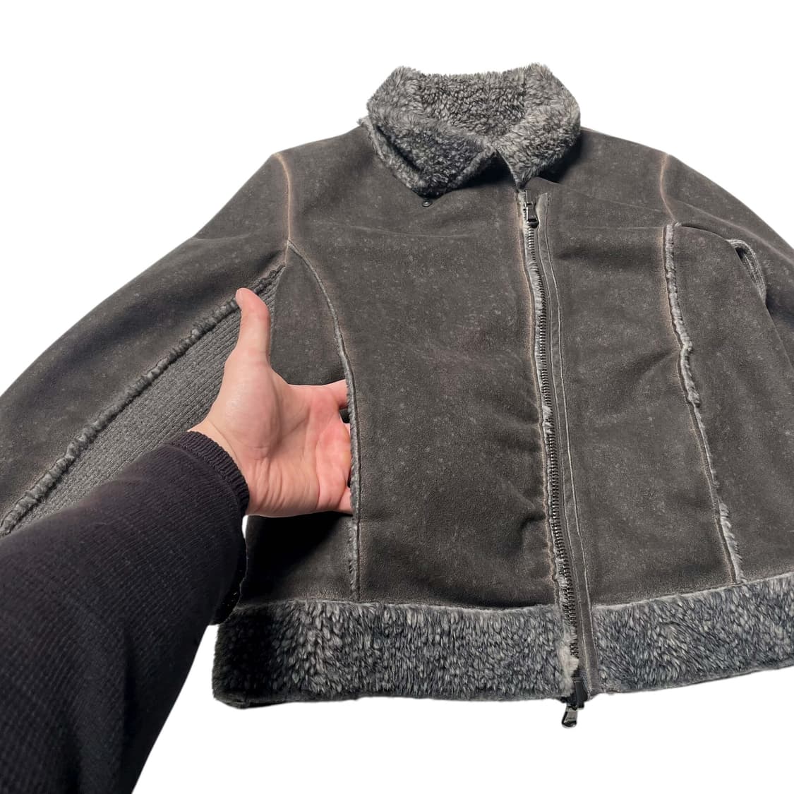 Tandem 페이크 레더 니트 퍼 자켓 (italy made) 상품이미지4