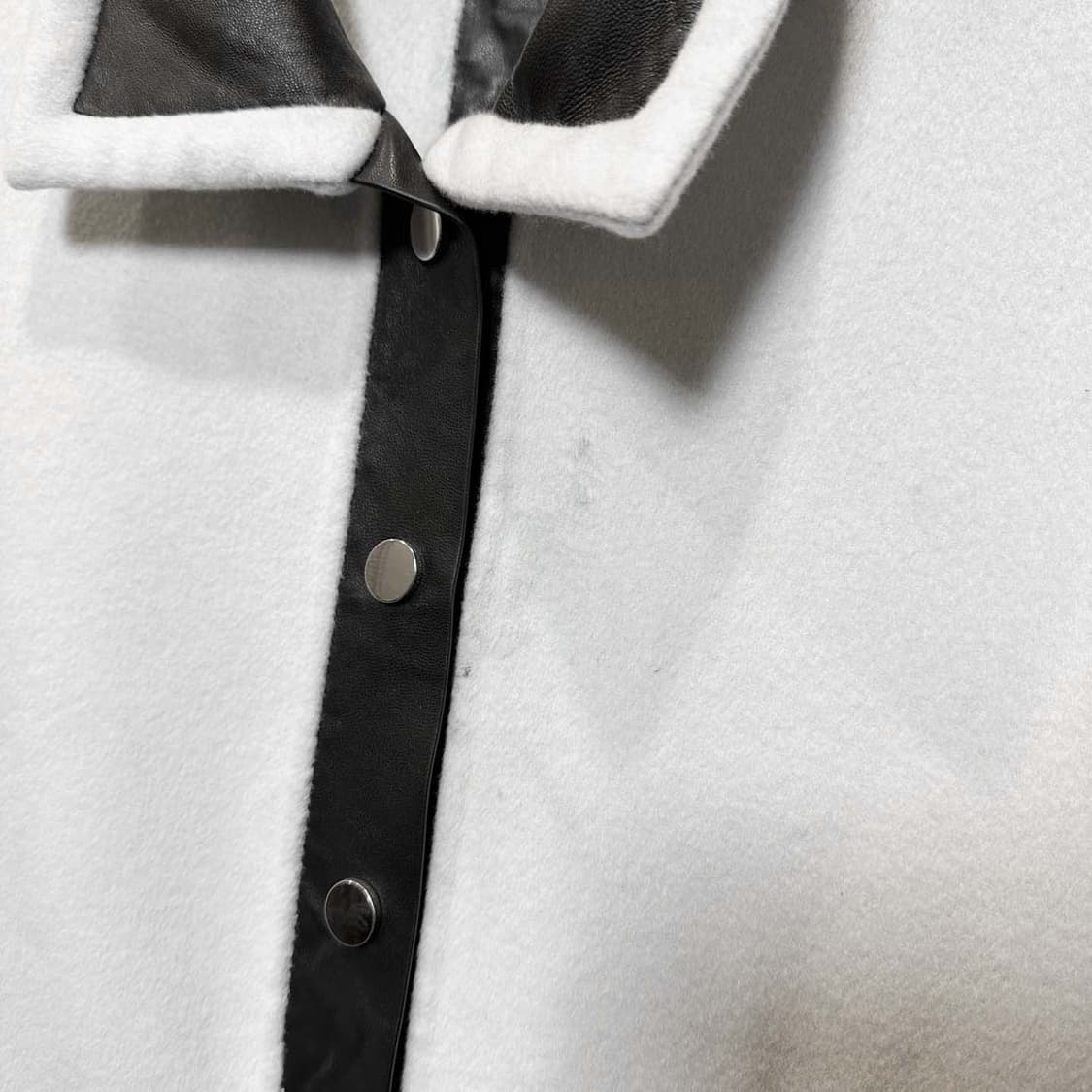 USA VINTAGE 캐시미어 무스탕 롱코트 스냅버튼 디테일 화이트 상품이미지5