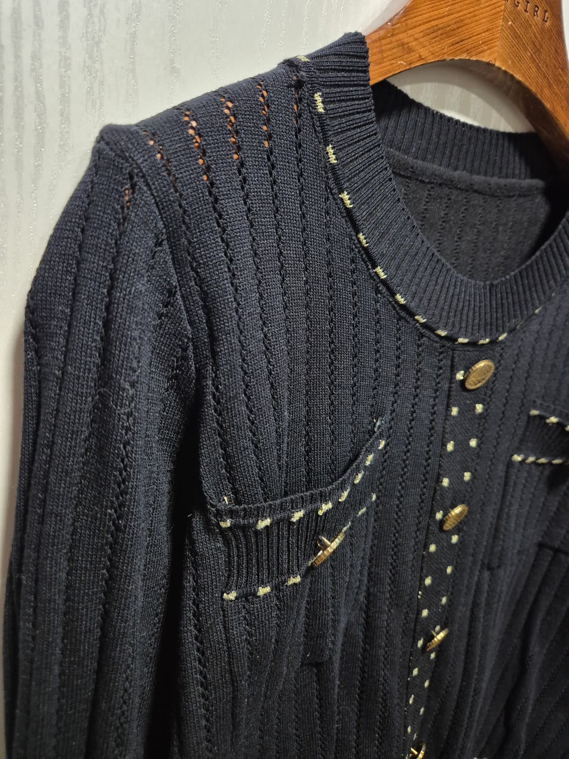 (세일)(새상품)vtg니트 스커트 투피스 세트 블랙 상품이미지7