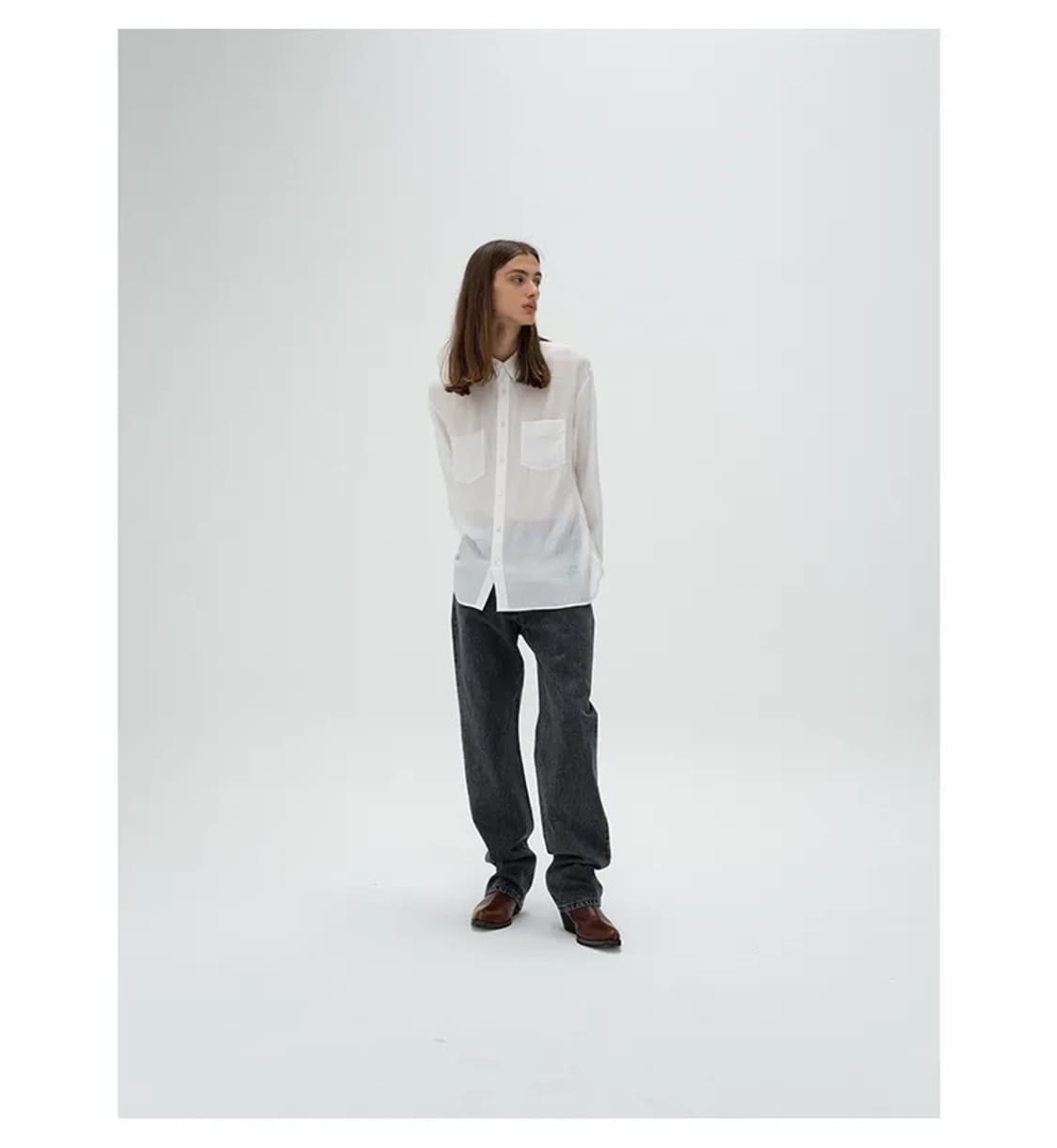 [쿠어] 릴렉스드 워싱 진 (그레이) L 상품이미지4