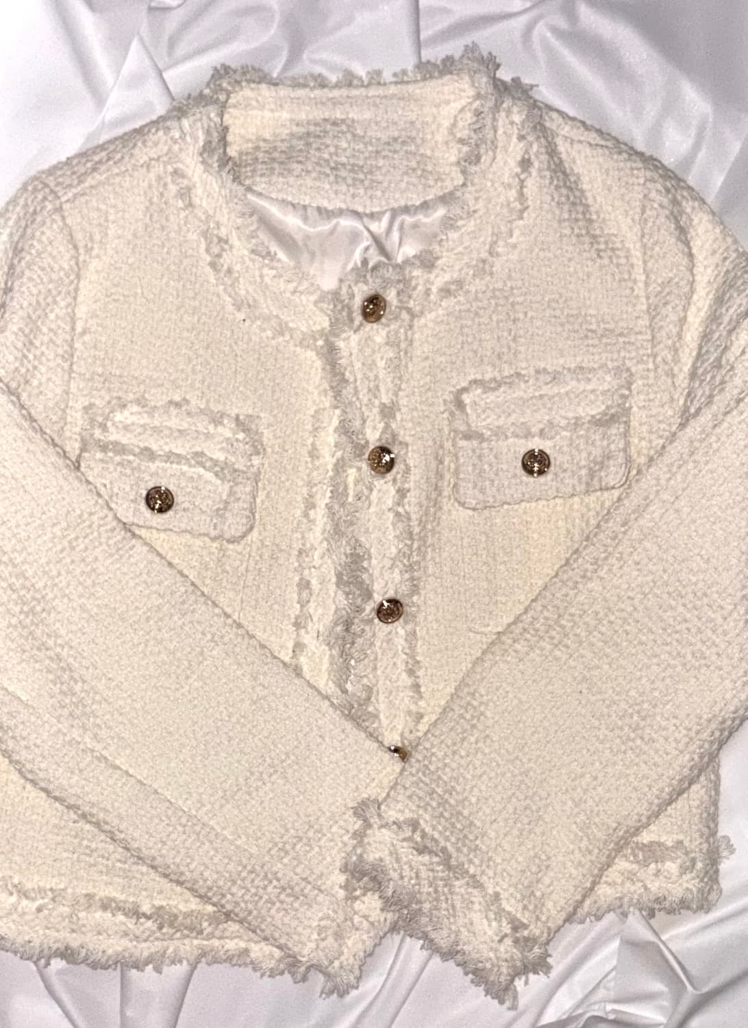 여성 트위드 자켓 금장 갸루 빈티지 vtg  상품이미지2