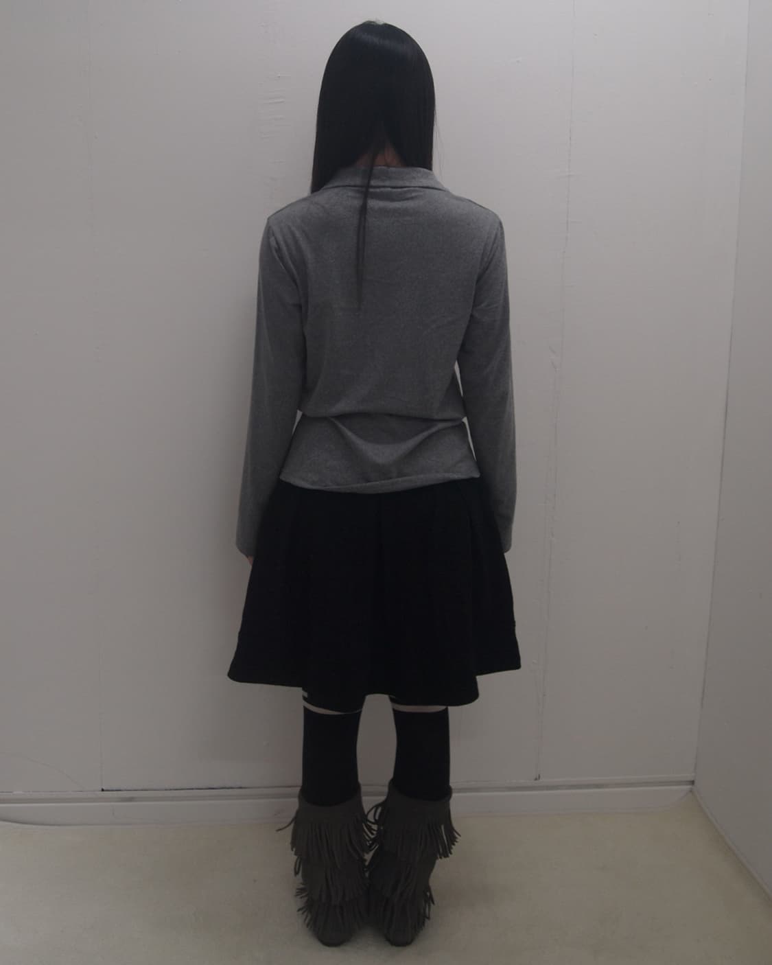 Line point grey collar loose fit sleeve 상품이미지10