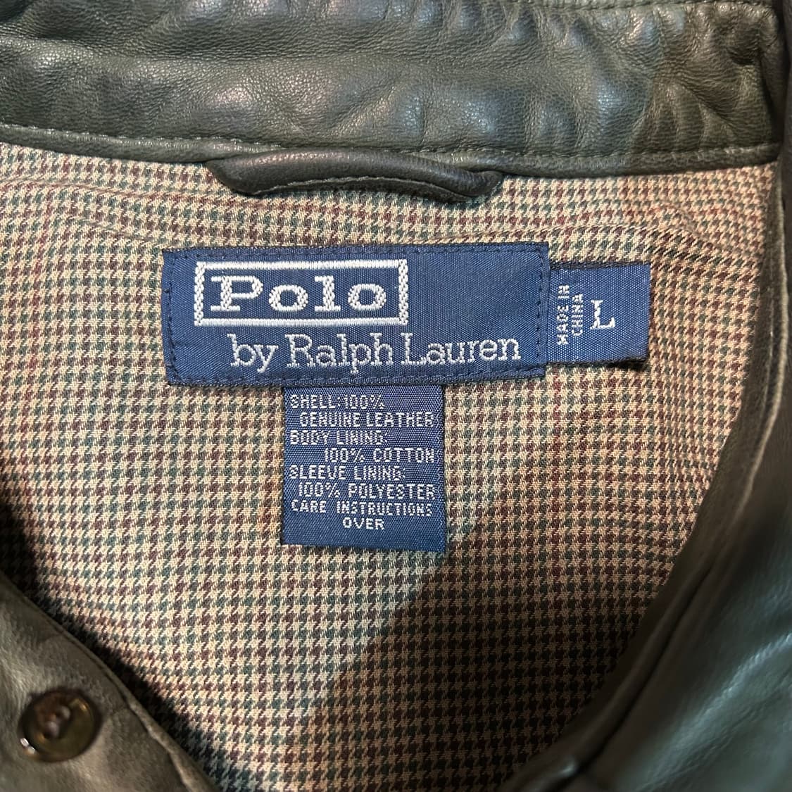 [XL] 90s 폴로 랄프로렌 맥스웰 레더자켓 올리브 그린  상품이미지4