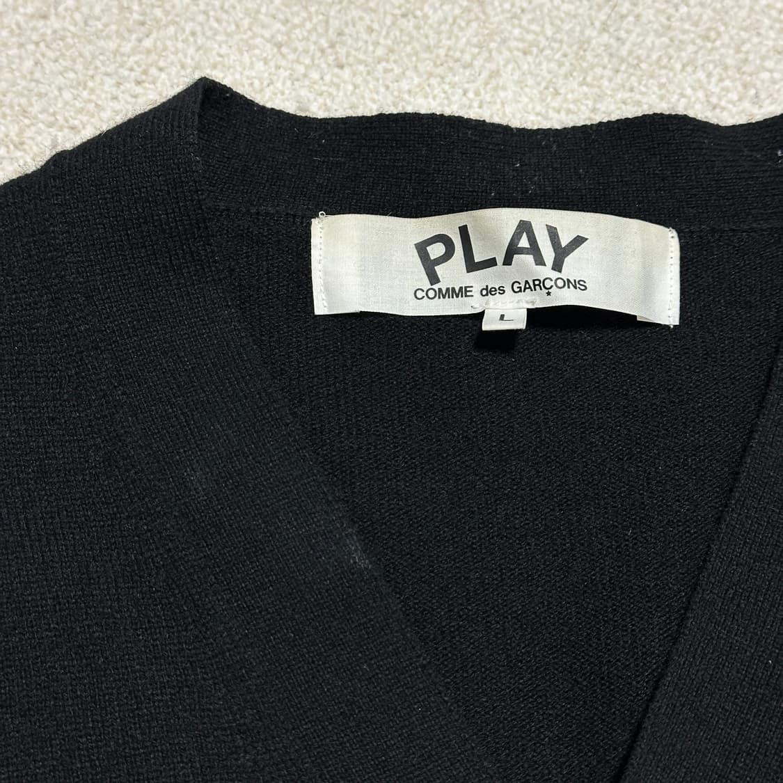 꼼데가르송 레드 하트 와펜 울 가디건 상품이미지7