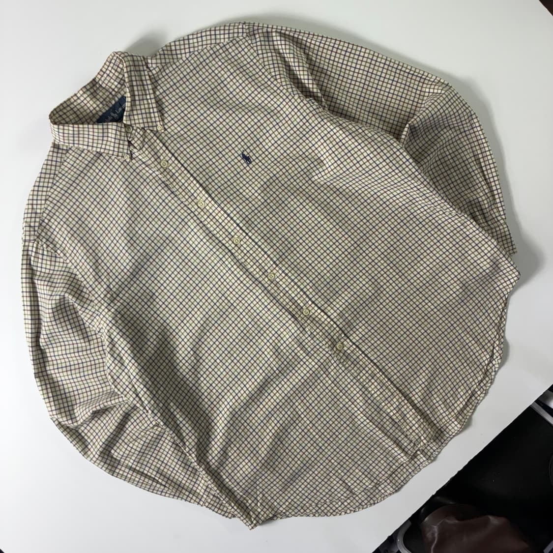 Polo  폴로 랄프로렌 자수 코튼 베이지 체크 셔츠  상품이미지2