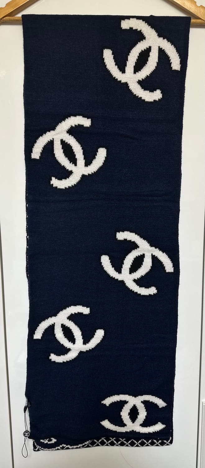 샤넬 로고 네이비 캐시미어머플러 남여공용 상품이미지2
