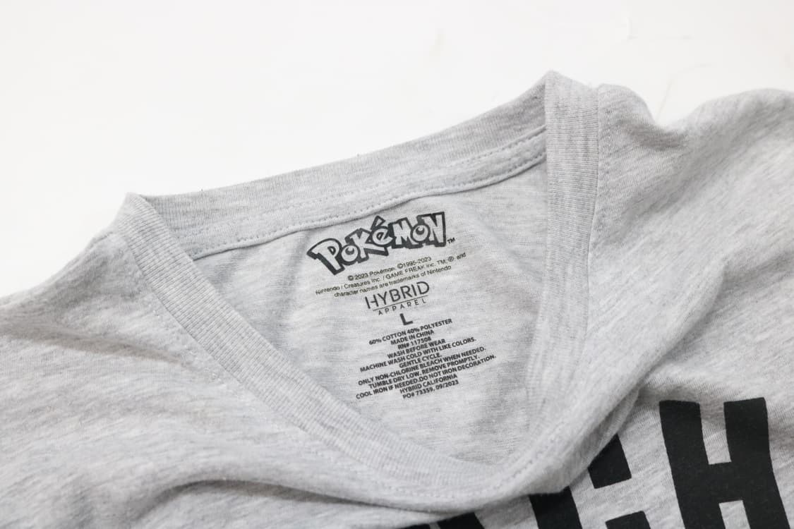 Pokemon 포켓몬 피카츄 빅 프린트 그레이 반팔 티셔츠 (L) 상품이미지6