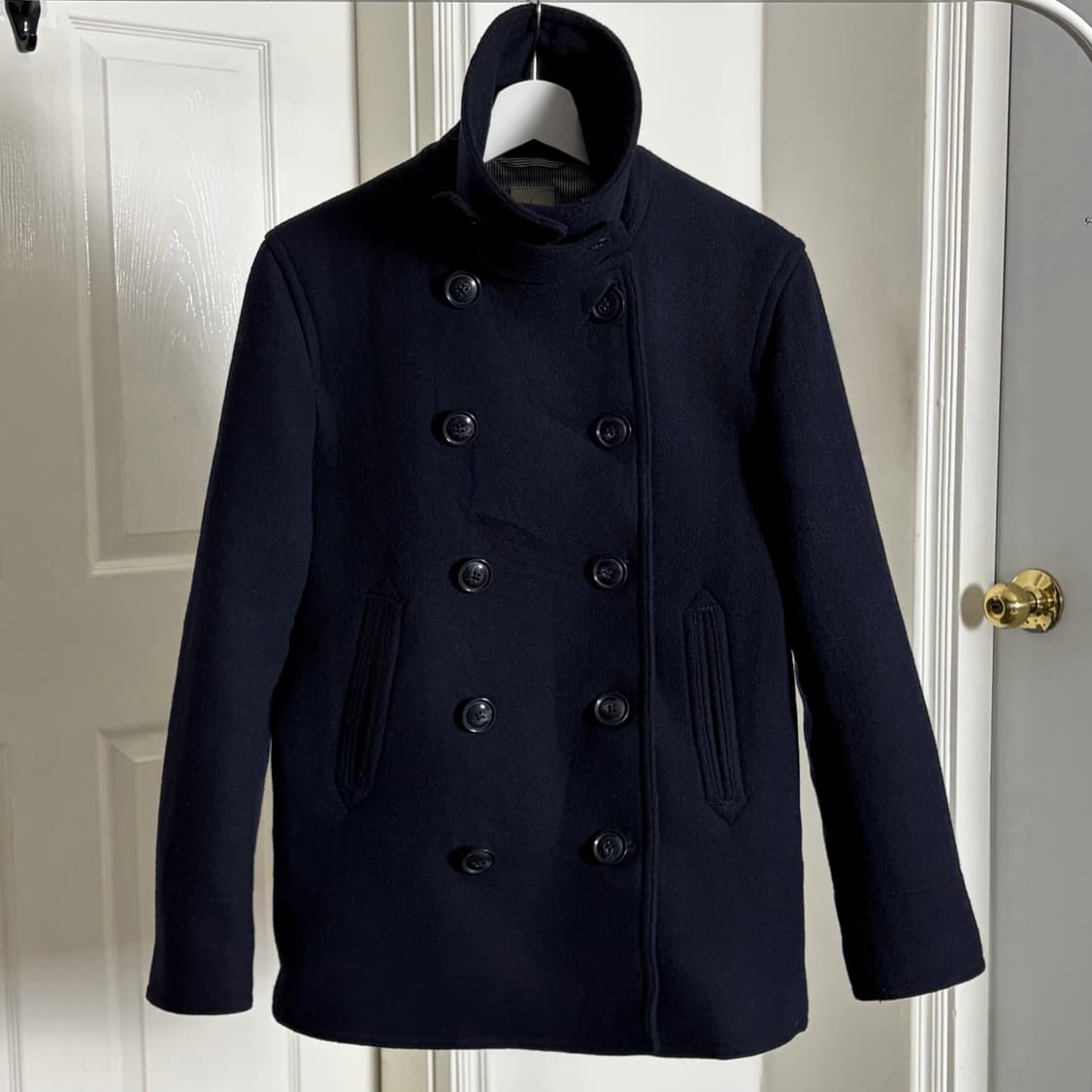 Havard 하이넥 피코트 네이비 상품이미지4