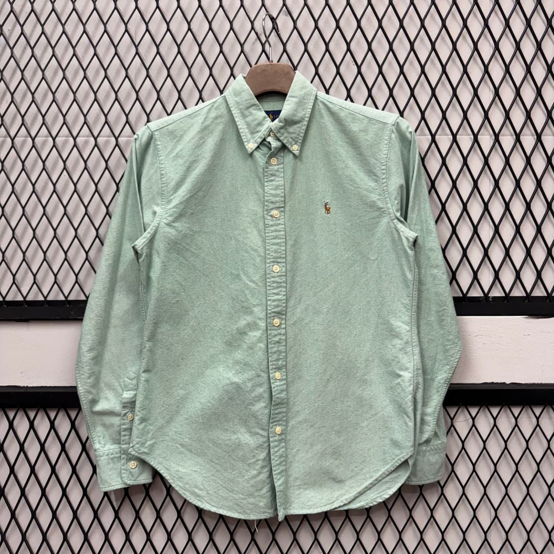 폴로 랄프로렌 솔리드 긴팔 셔츠 멀티포니 포인트 민트 상품이미지1
