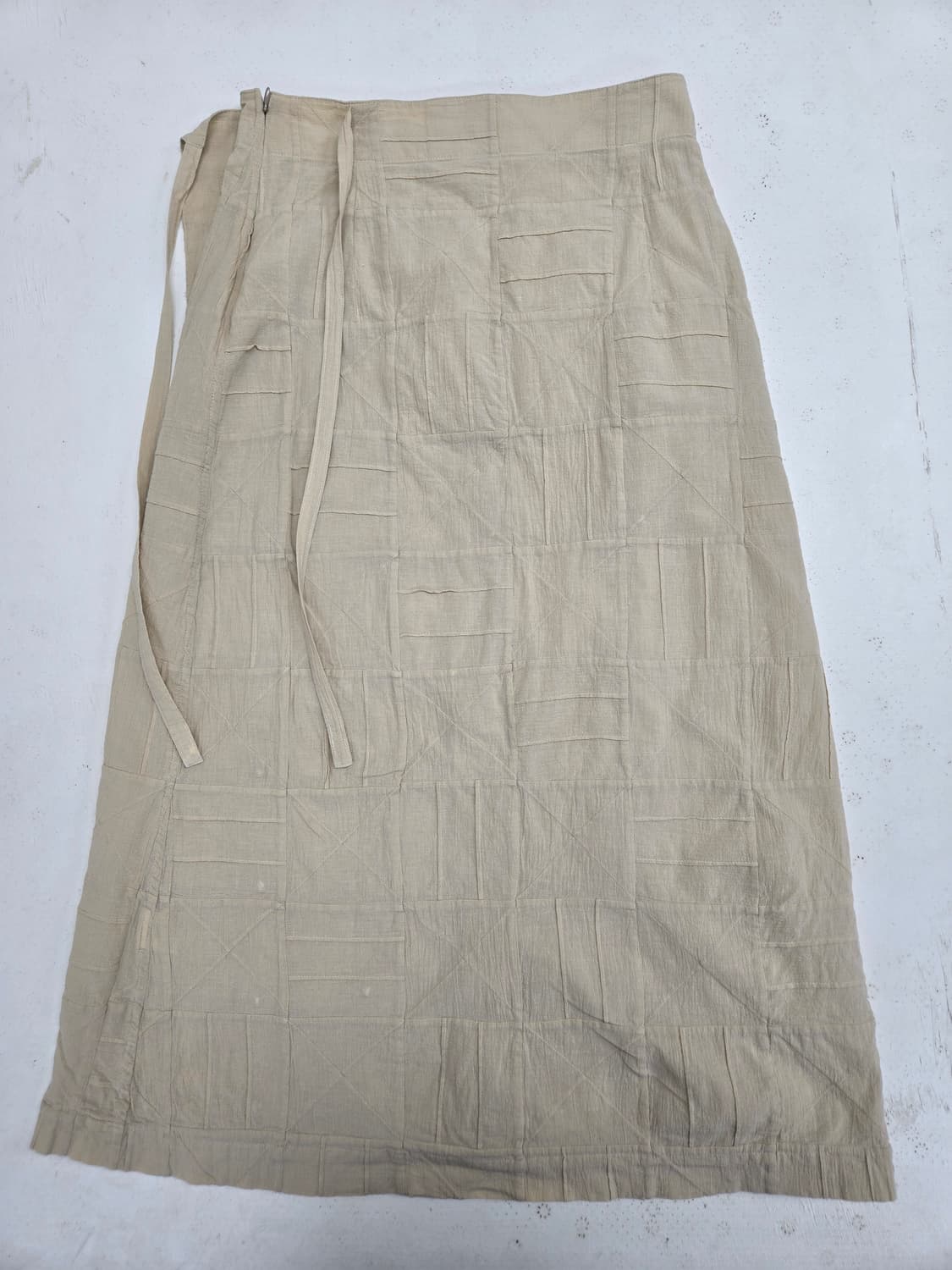 하이 스포팅기어 베이지 랩 스커트 패치워크 디자인 이세이미야케 상품이미지2