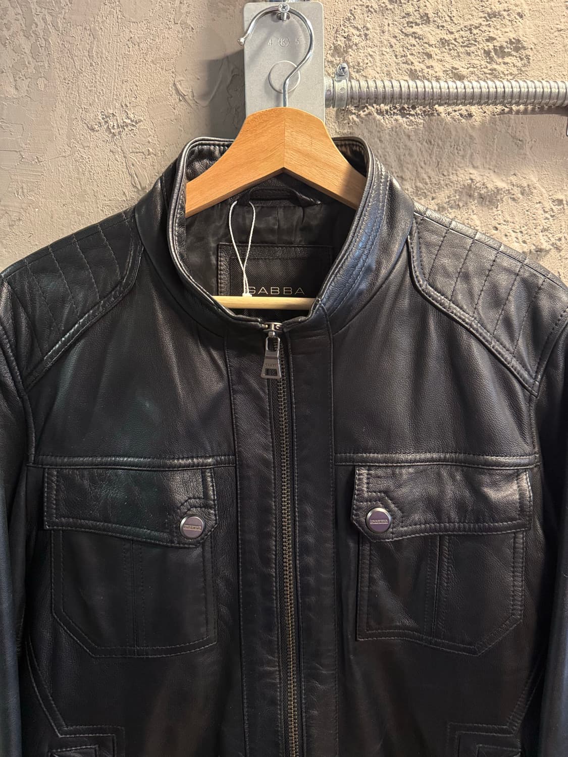 가바 GABBA 양가죽 싱글 라이더 자켓 블랙 100 상품이미지4
