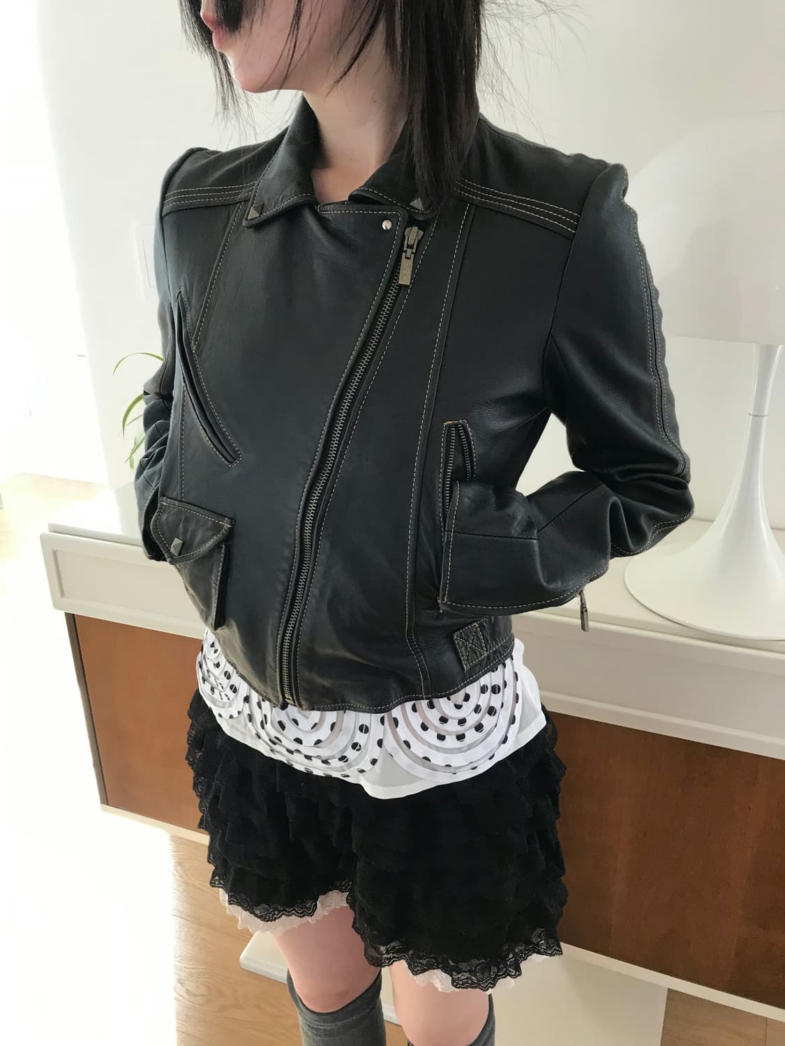 vintage real leather jacket 상품이미지1