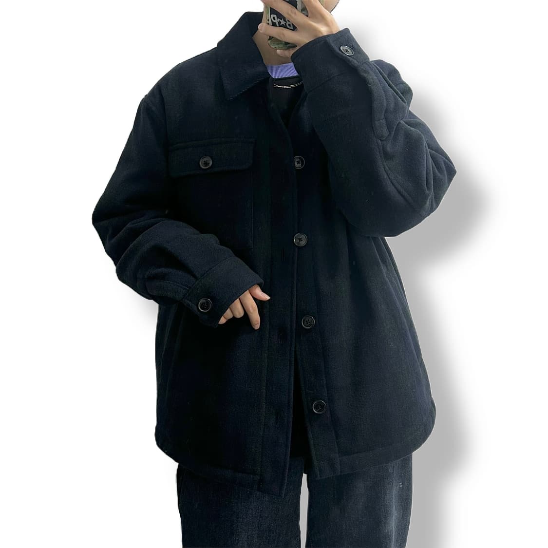 지오스피릿 체크 모직 자켓 상품이미지3