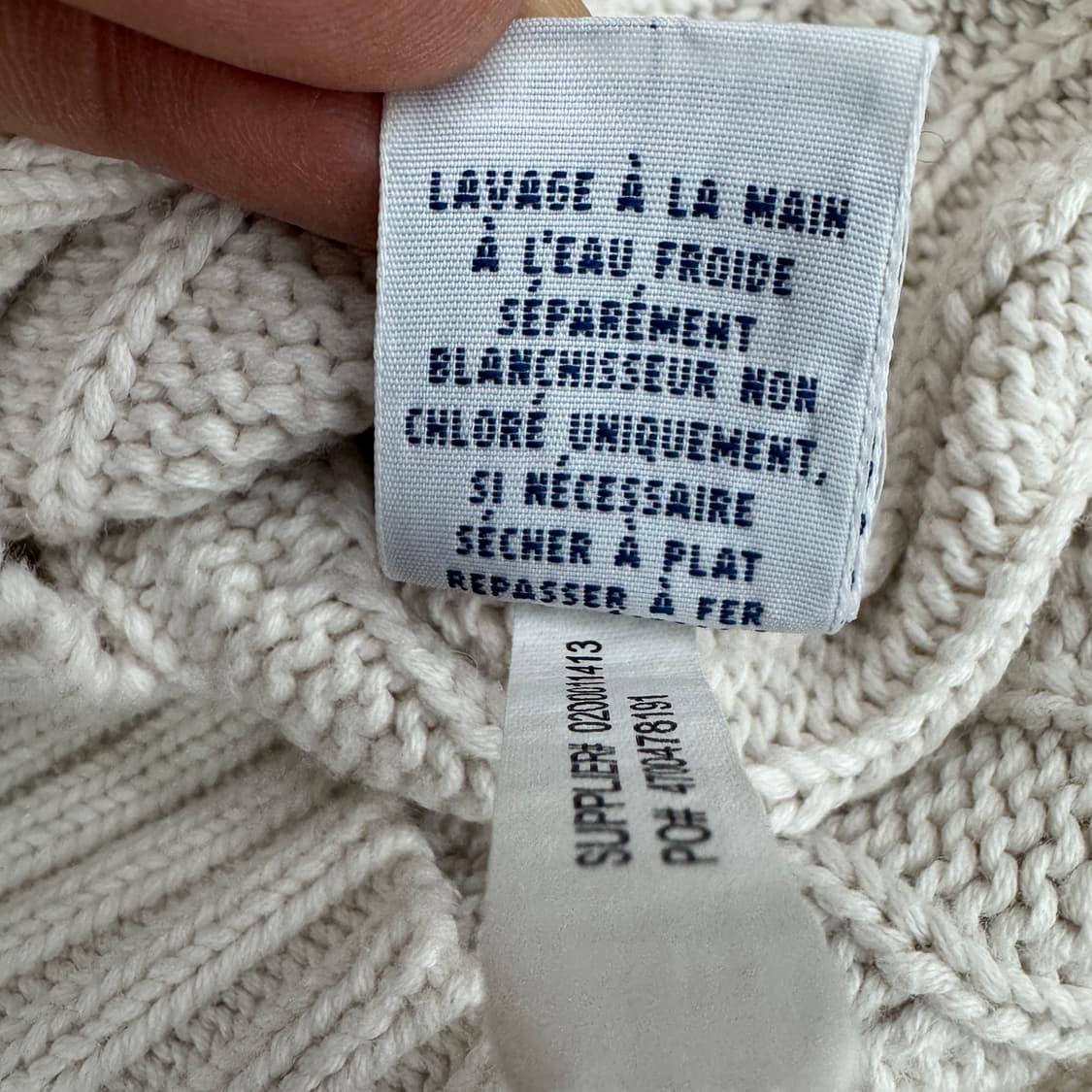 폴로 포니 꽈배기 니트 화이트 상품이미지6