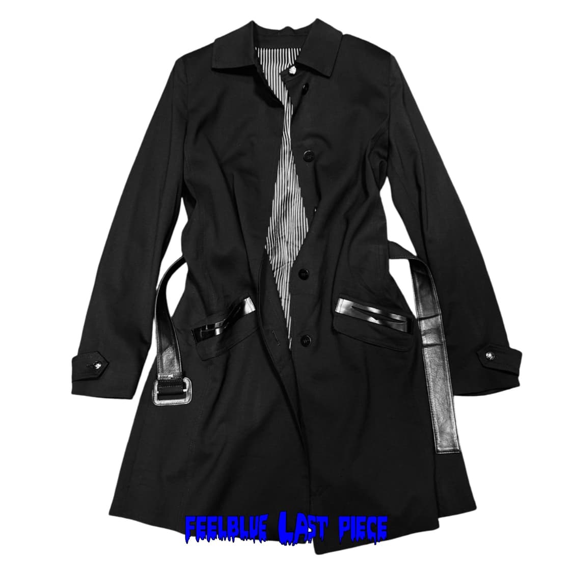 Leather Detail Accents Coat 고스펑크 트렌치 코트 상품이미지3