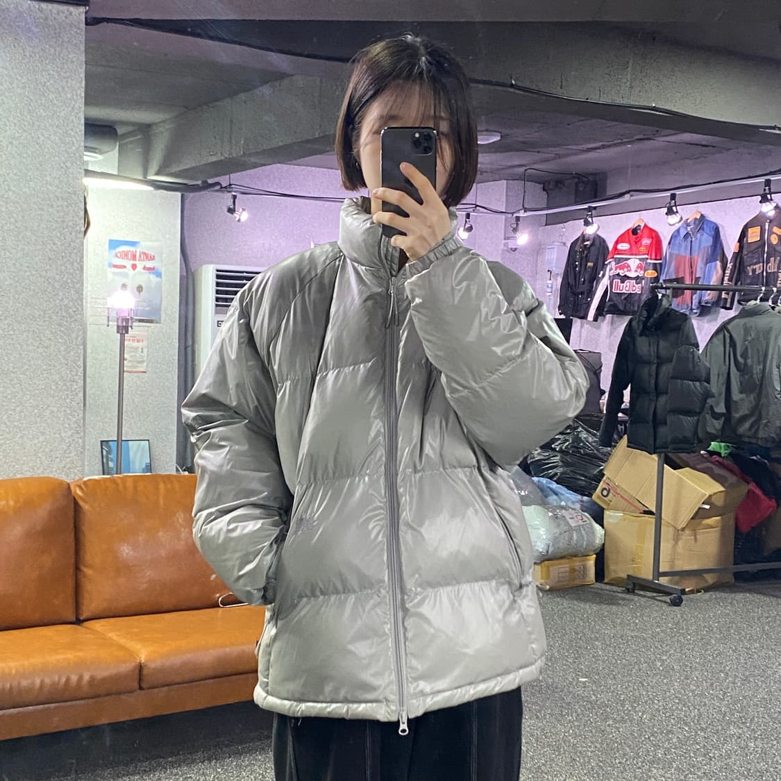 브라운브레스 나일론 그레이 투웨이 패딩 B3457 상품이미지1