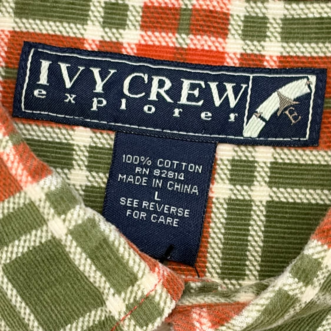 새상품급 미국 빈티지 아이비크루 코듀로이 골덴 긴팔 체크 셔츠 상품이미지5