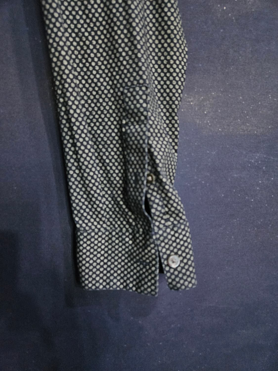 아르마니 익스체인지 멜란지 네이비 남성 슬림핏 100 긴팔셔츠  상품이미지5