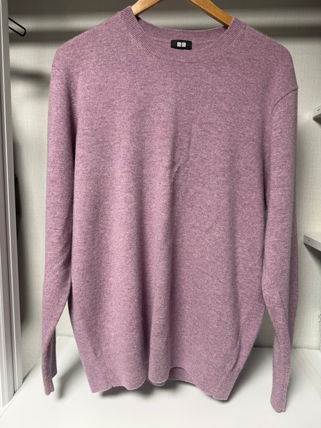 [XL] 유니클로 크루넥 캐시미어 니트 핑크 상품이미지1