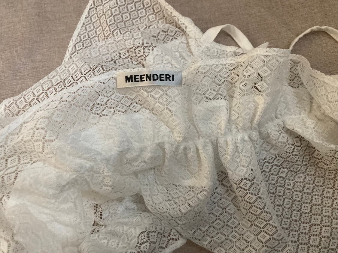 민더리 레이스 셔링 스커트 화이트 상품이미지4