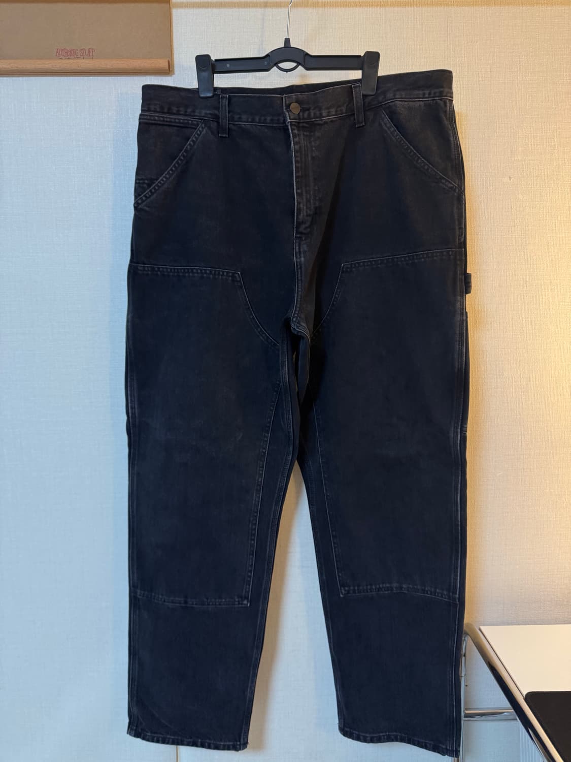 [36x32]칼하트wip 더블니 흑청 팬츠 상품이미지3