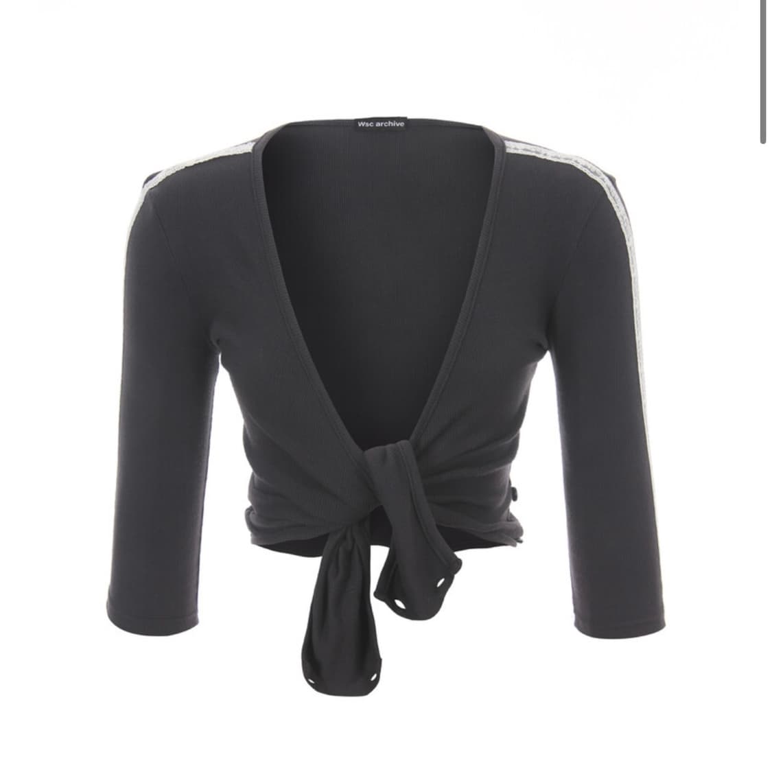 wsc 아카이브 Lace button-up wrap T-shirt 상품이미지1