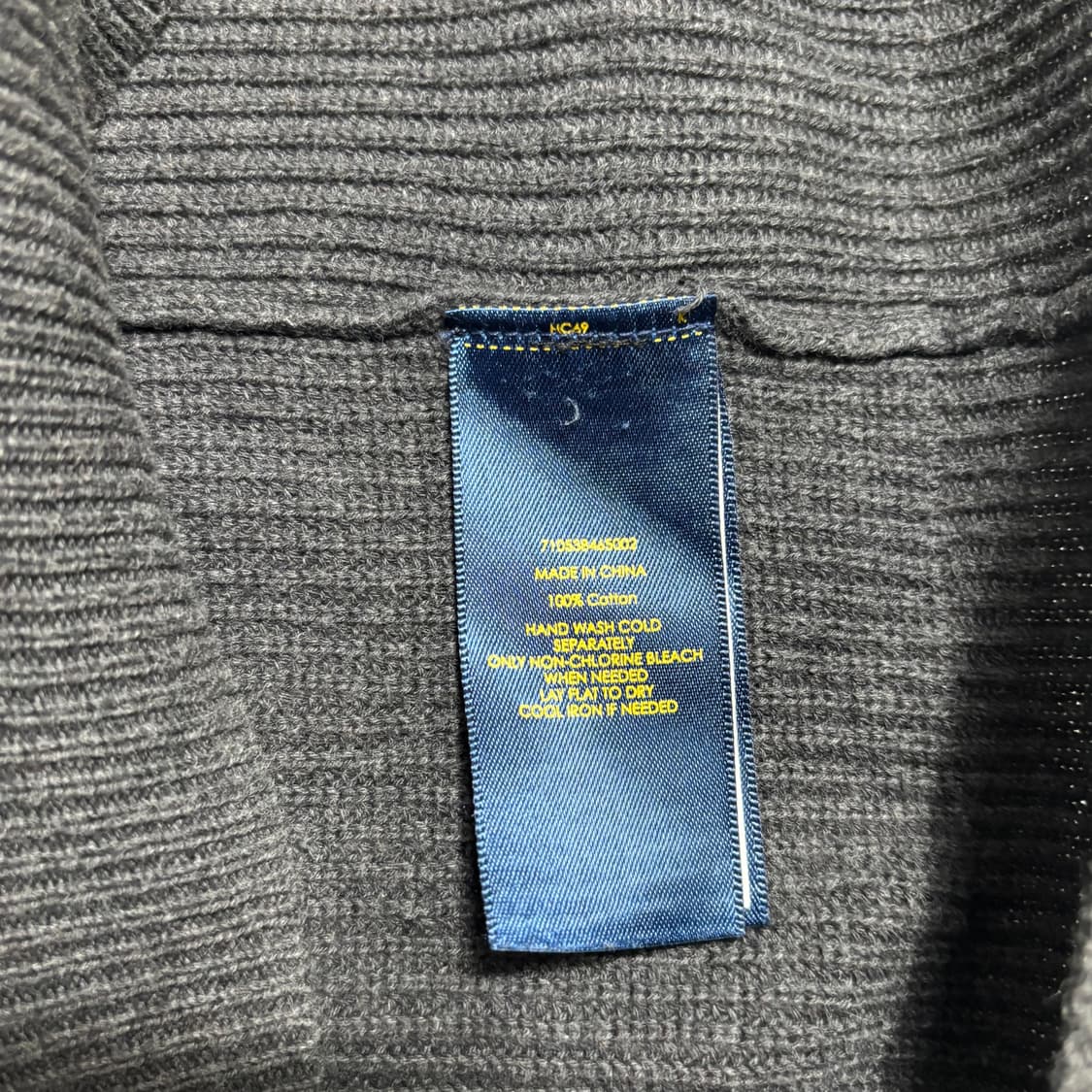 M 폴로랄프로렌 블랙 포니 챠콜 니트 집업 상품이미지5